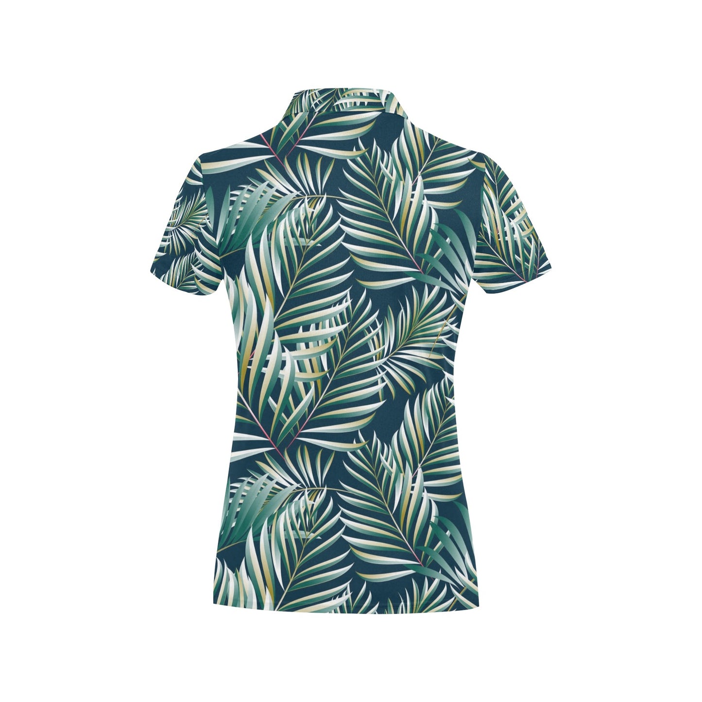 Sun Spot Tropical Palm Leaves hower Curtain Women's Polo Shirt