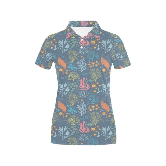 Seaweed Print Design LKS304 Women's Polo Shirt
