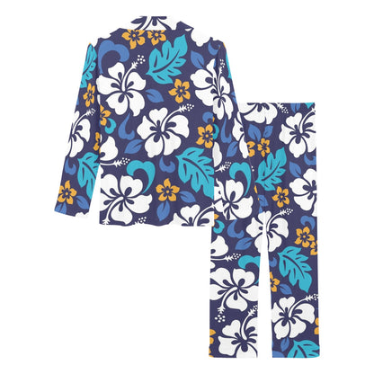 Hibiscus Pattern Print Design HB030 Women's Long Pajama Set