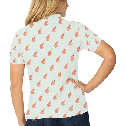 Shrimp Print Design LKS304 Women's Polo Shirt