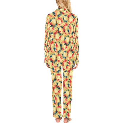 Tie Dye Print Design LKS302 Women's Long Pajama Set
