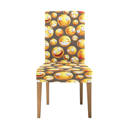 Smiley Face Emoji Print Design LKS303 Dining Chair Slipcover