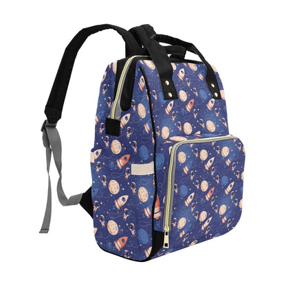 Space Astronaut Rocket Print Design LKS304 Diaper Bag Backpack