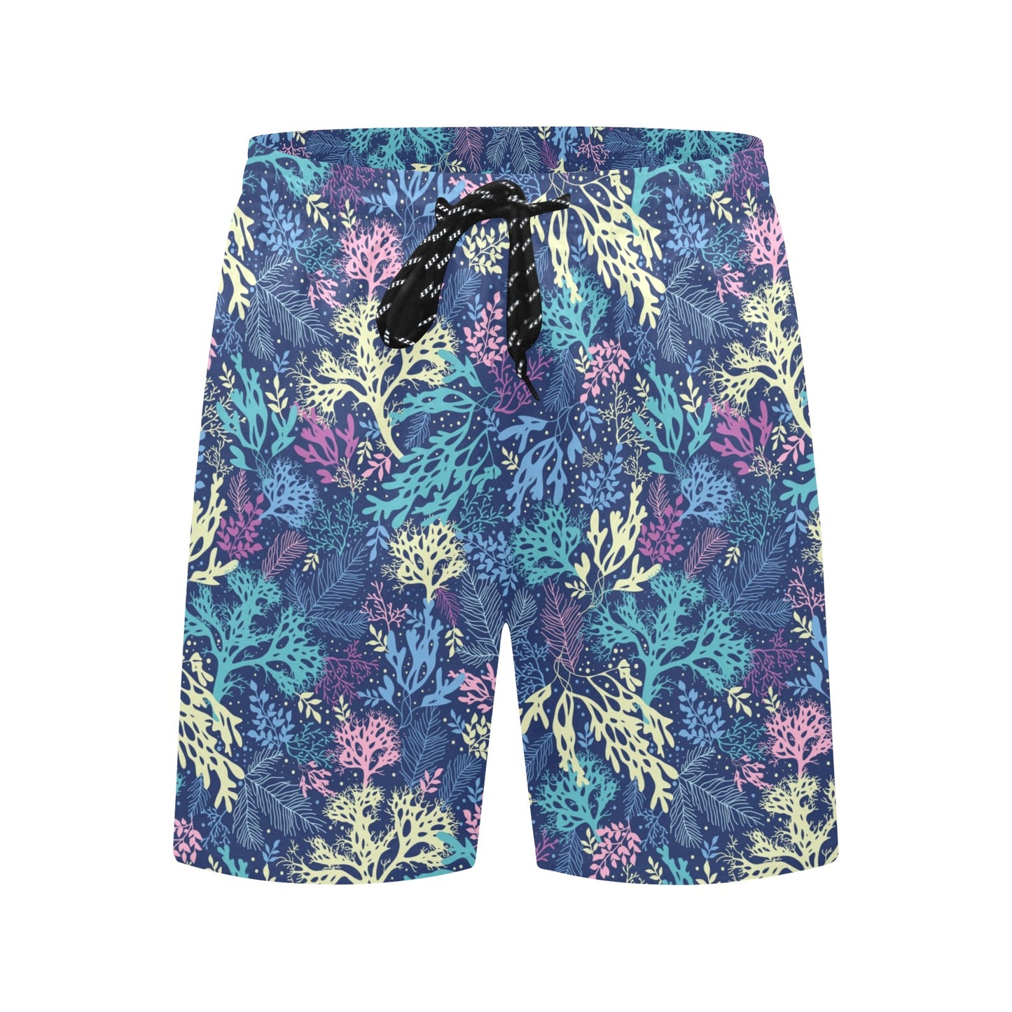 Seaweed Print Design LKS301 Men's Swim Trunks Beach Shorts