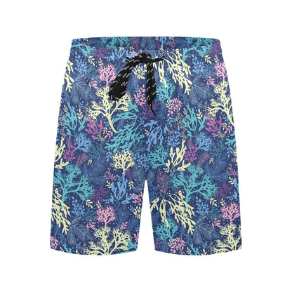 Seaweed Print Design LKS301 Men's Swim Trunks Beach Shorts