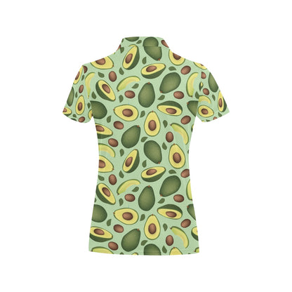 Avocado Pattern Print Design AC01 Women's Polo Shirt