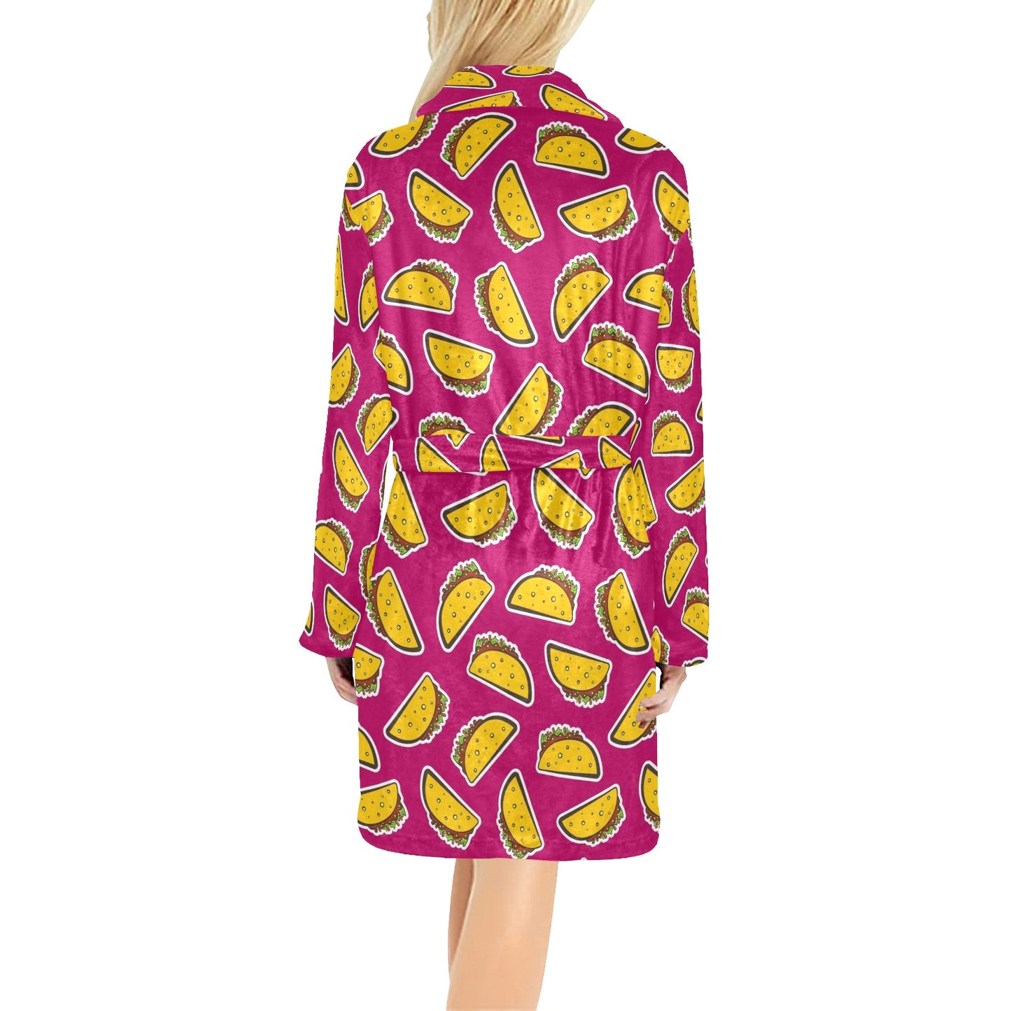 Taco Pattern Print Design TC01 Women's Fleece Robe