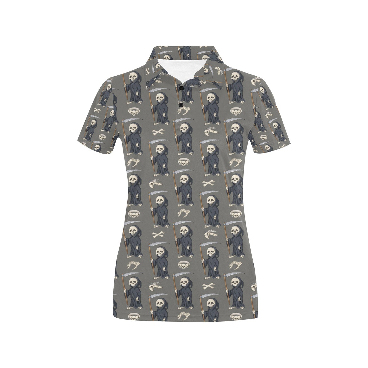 Skeleton Print Design LKS308 Women's Polo Shirt