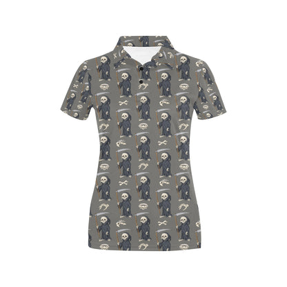 Skeleton Print Design LKS308 Women's Polo Shirt