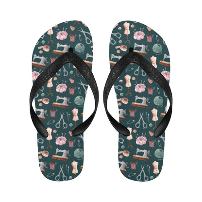 Sewing Equipment Print Design LKS307 Flip Flops