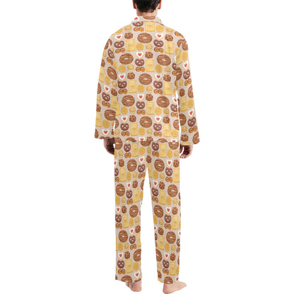 Cookie Pattern Print Design 02 Men's Long Pajama Set