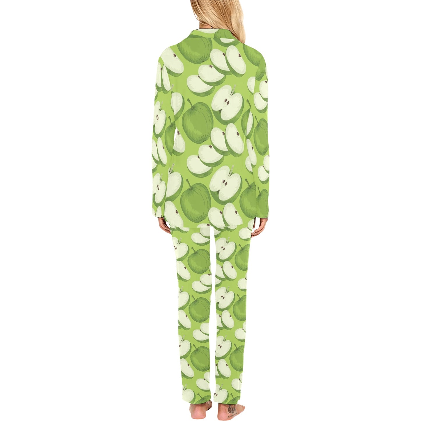Apple Pattern Print Design AP010 Women's Long Pajama Set