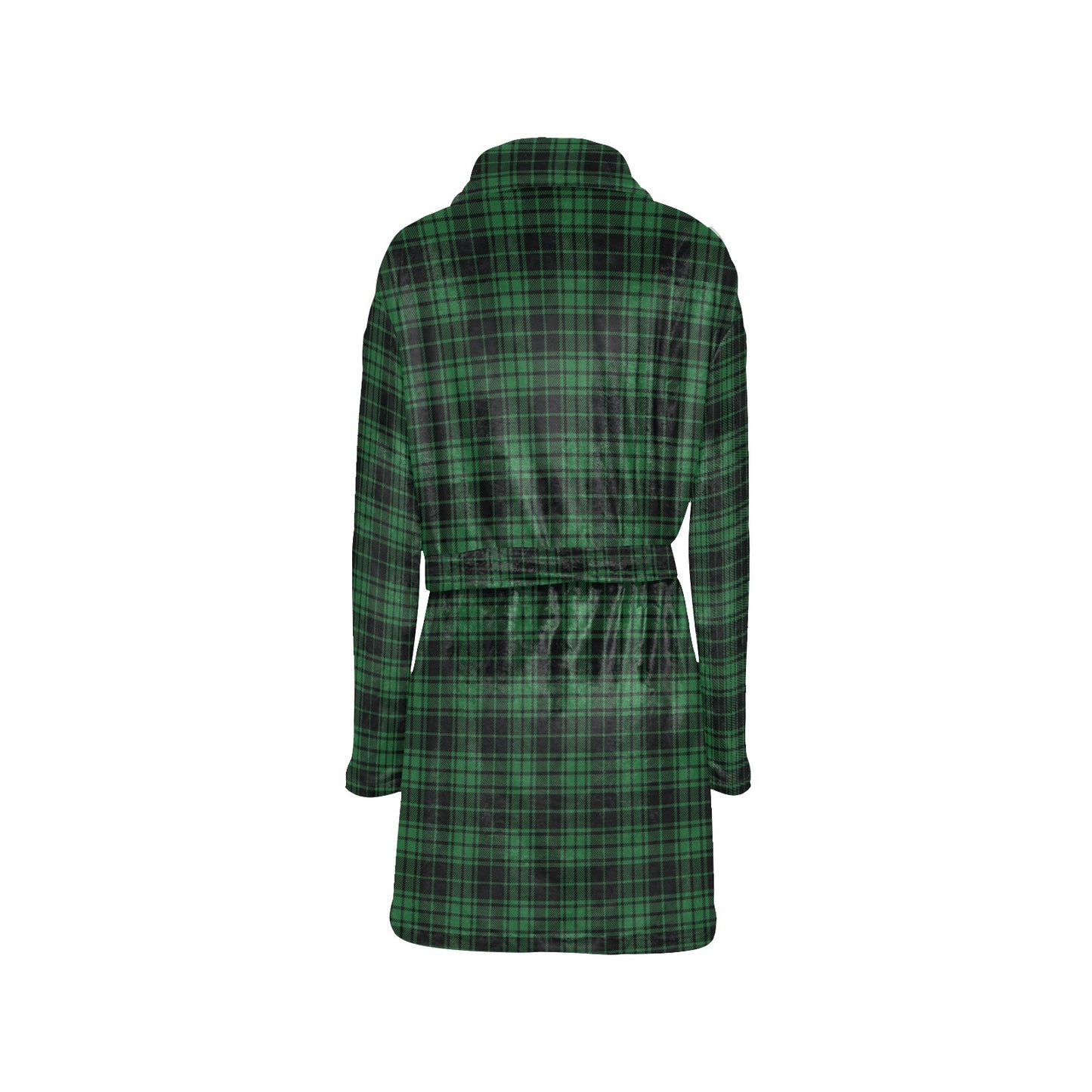 Green Tartan Plaid Pattern Women's Fleece Robe