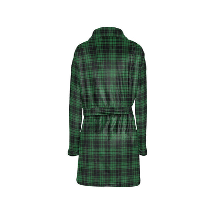 Green Tartan Plaid Pattern Women's Fleece Robe