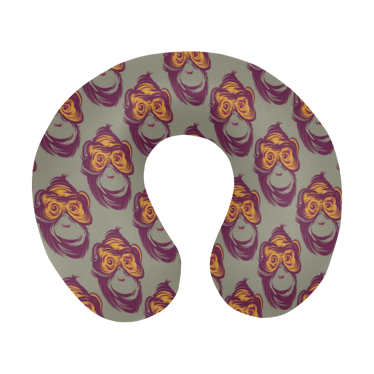 Chimpanzee Pattern Print Design 02 U-Shaped Travel Neck Pillow