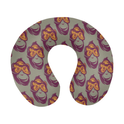 Chimpanzee Pattern Print Design 02 U-Shaped Travel Neck Pillow