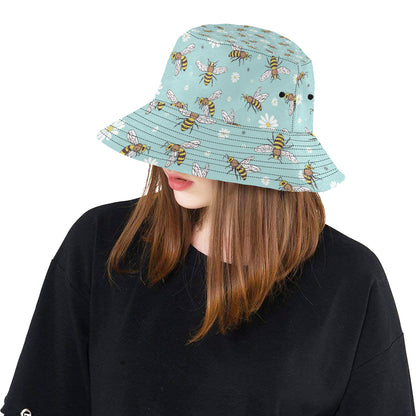 Bee Pattern Print Design BEE010 Unisex Bucket Hat