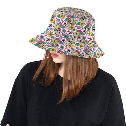 Sugar Skull Print Design LKS307 Unisex Bucket Hat