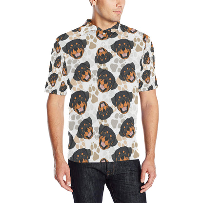 Rottweiler Pattern Print Design A03 Men Polo Shirt