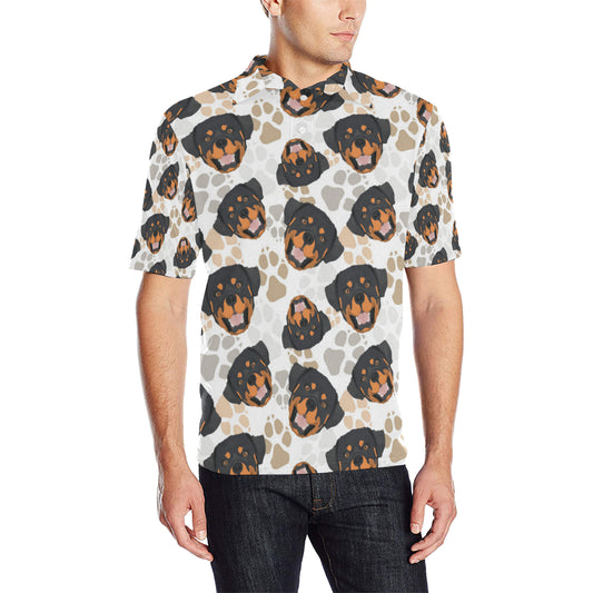 Rottweiler Pattern Print Design A03 Men Polo Shirt