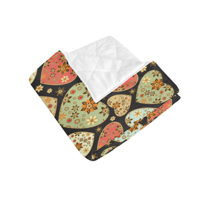 Heart Boho Pattern Print Design HE04 Premium Quilt
