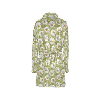 Daisy Pattern Print Design DS06 Women's Fleece Robe