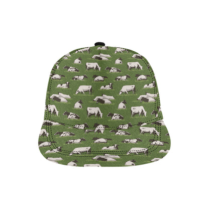 Cow on Grass Print Pattern Snapback Cap