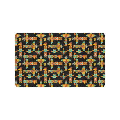 Totem Pole Cartoon Print Rubber Doormat