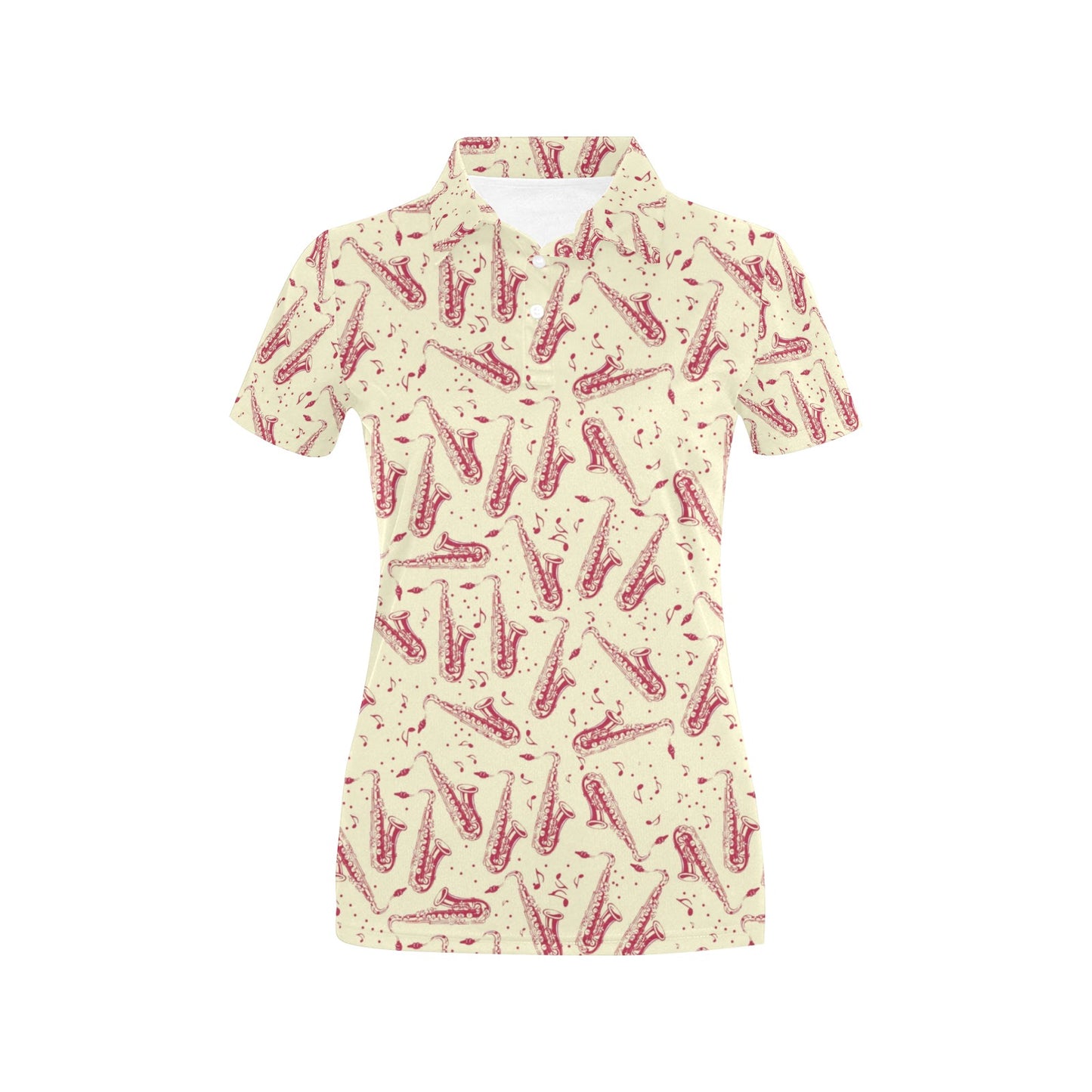 Saxophone Print Design LKS402 Women's Polo Shirt