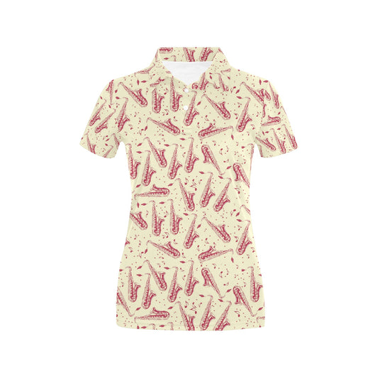 Saxophone Print Design LKS402 Women's Polo Shirt