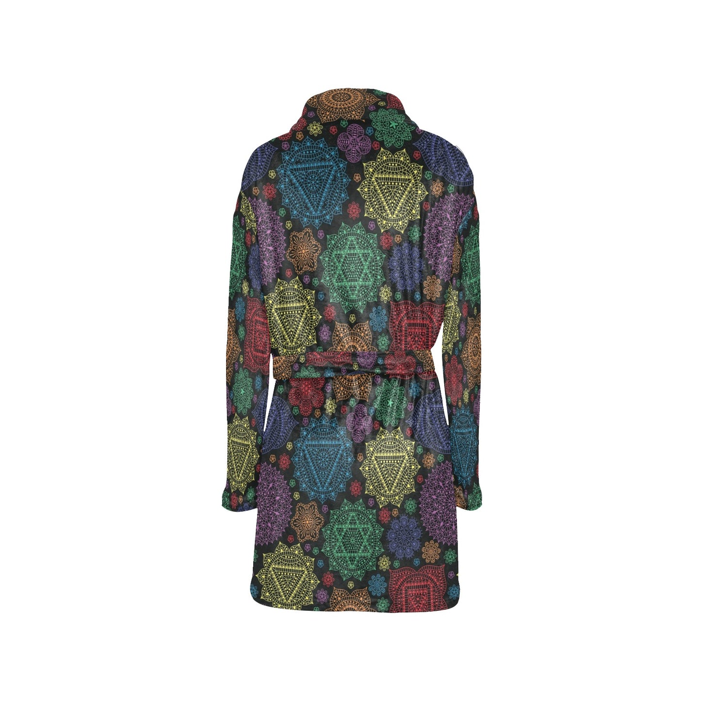 Chakra Mandala Print Pattern Women's Fleece Robe