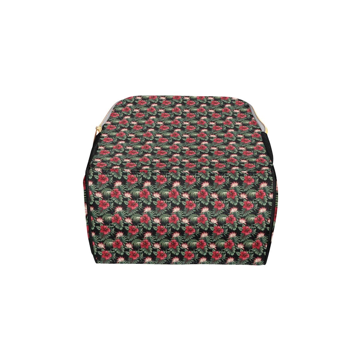 Flower Hawaiian Red Hibiscus Design Print Diaper Bag Backpack
