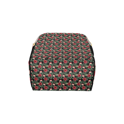 Flower Hawaiian Red Hibiscus Design Print Diaper Bag Backpack