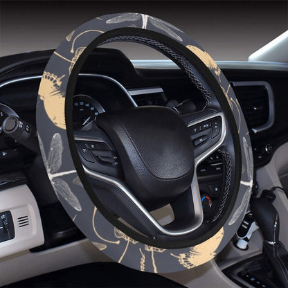 Dragonfly Print Design LKS404 Steering Wheel Cover with Elastic Edge