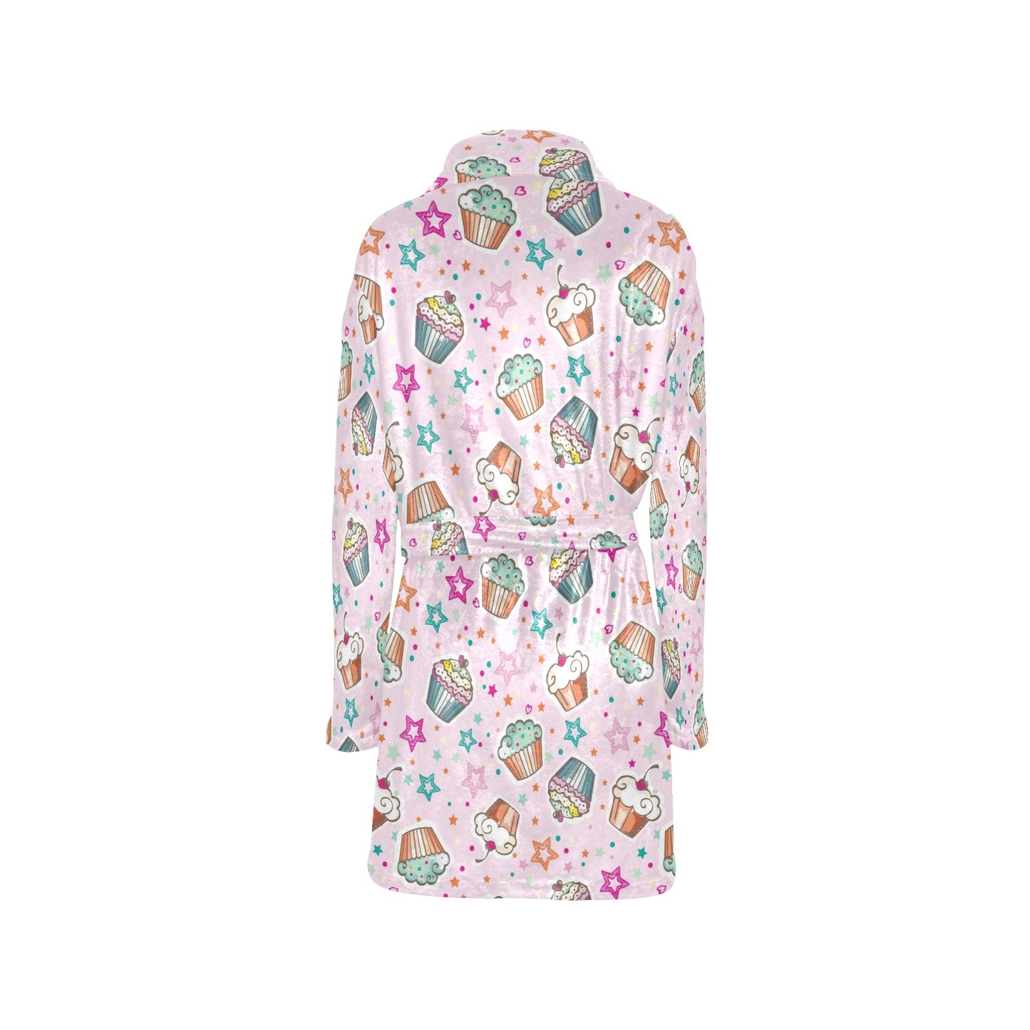 Cupcake Pattern Print Design CP03 Women's Fleece Robe