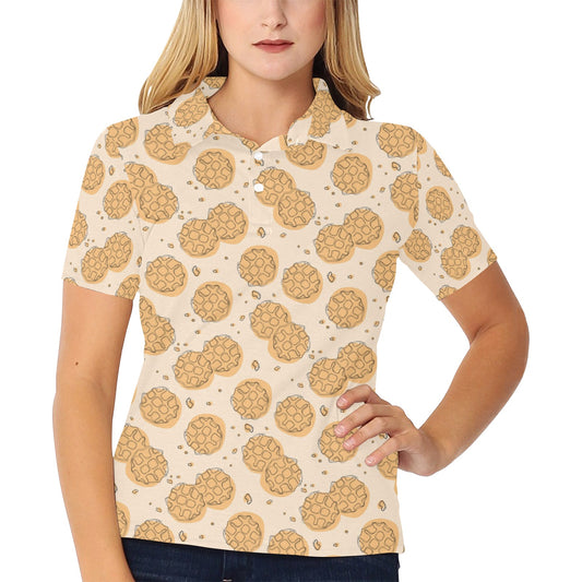 Waffle Print Design LKS303 Women's Polo Shirt