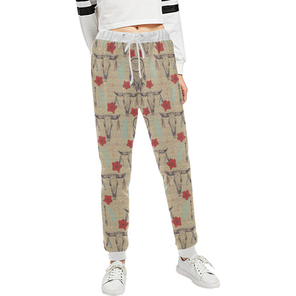 Native Buffalo Head Themed Design Print Unisex Sweatpants