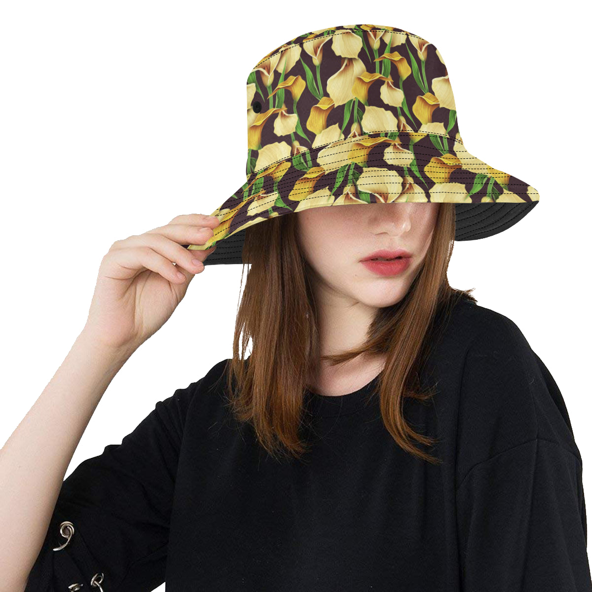 Lily Pattern Print Design LY013 Unisex Bucket Hat