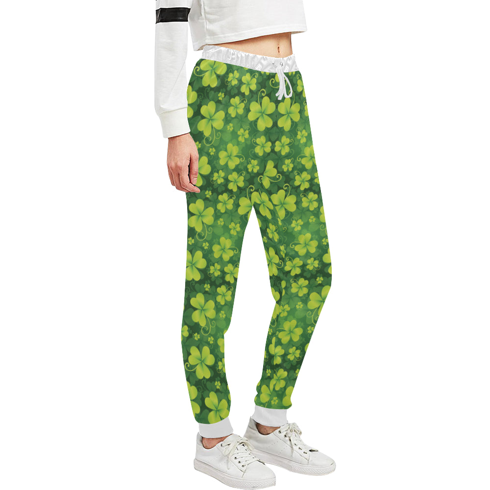 Shamrock Clover Print Unisex Sweatpants