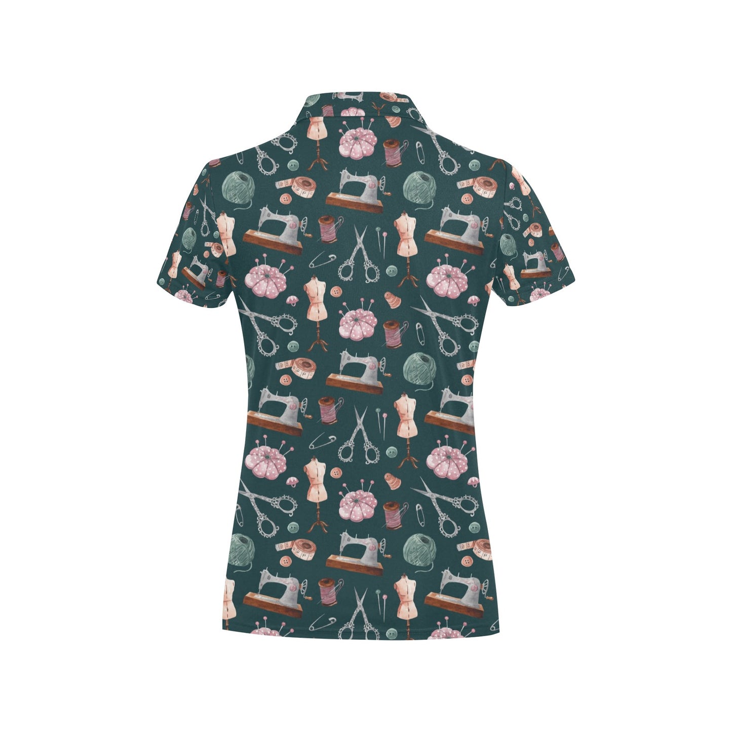 Sewing Equipment Print Design LKS307 Women's Polo Shirt