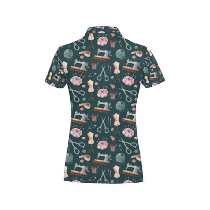 Sewing Equipment Print Design LKS307 Women's Polo Shirt