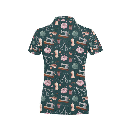 Sewing Equipment Print Design LKS307 Women's Polo Shirt