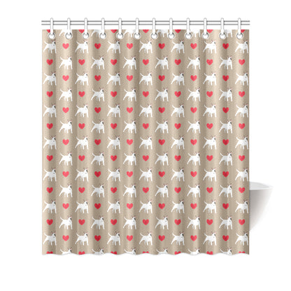 Bull Terriers Pattern Print Design 01 Shower Curtain