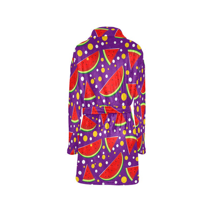 Watermelon Pattern Print Design WM010 Women's Fleece Robe