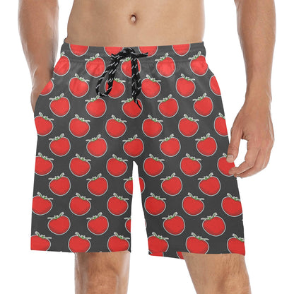Tomato Print Design LKS306 Men's Swim Trunks Beach Shorts