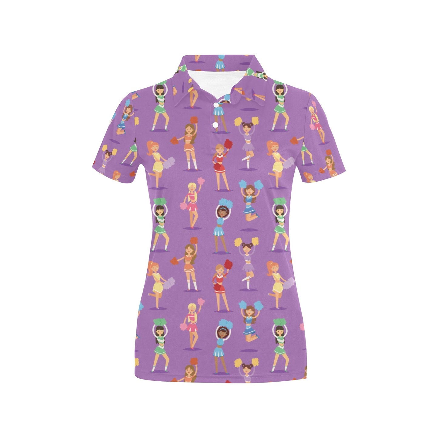 Cheerleader Pattern Print Design 02 Women's Polo Shirt