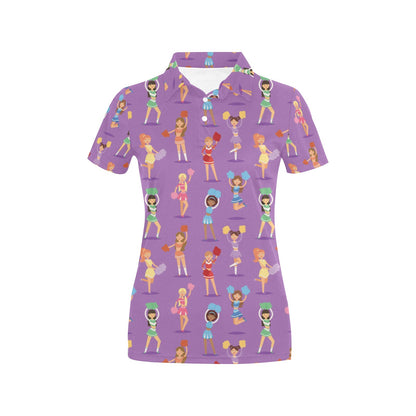 Cheerleader Pattern Print Design 02 Women's Polo Shirt