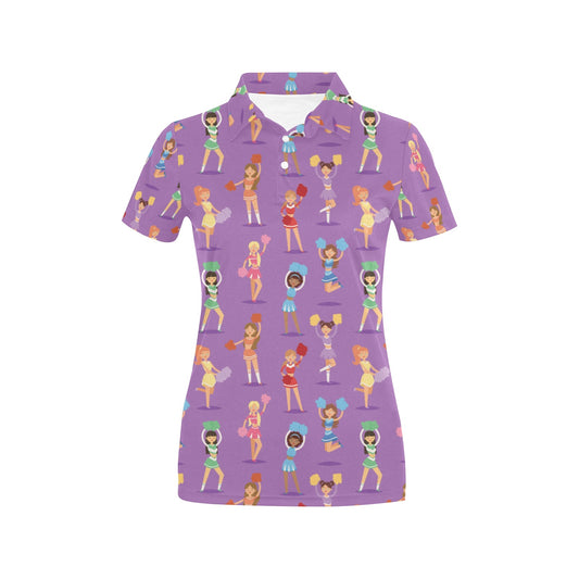 Cheerleader Pattern Print Design 02 Women's Polo Shirt