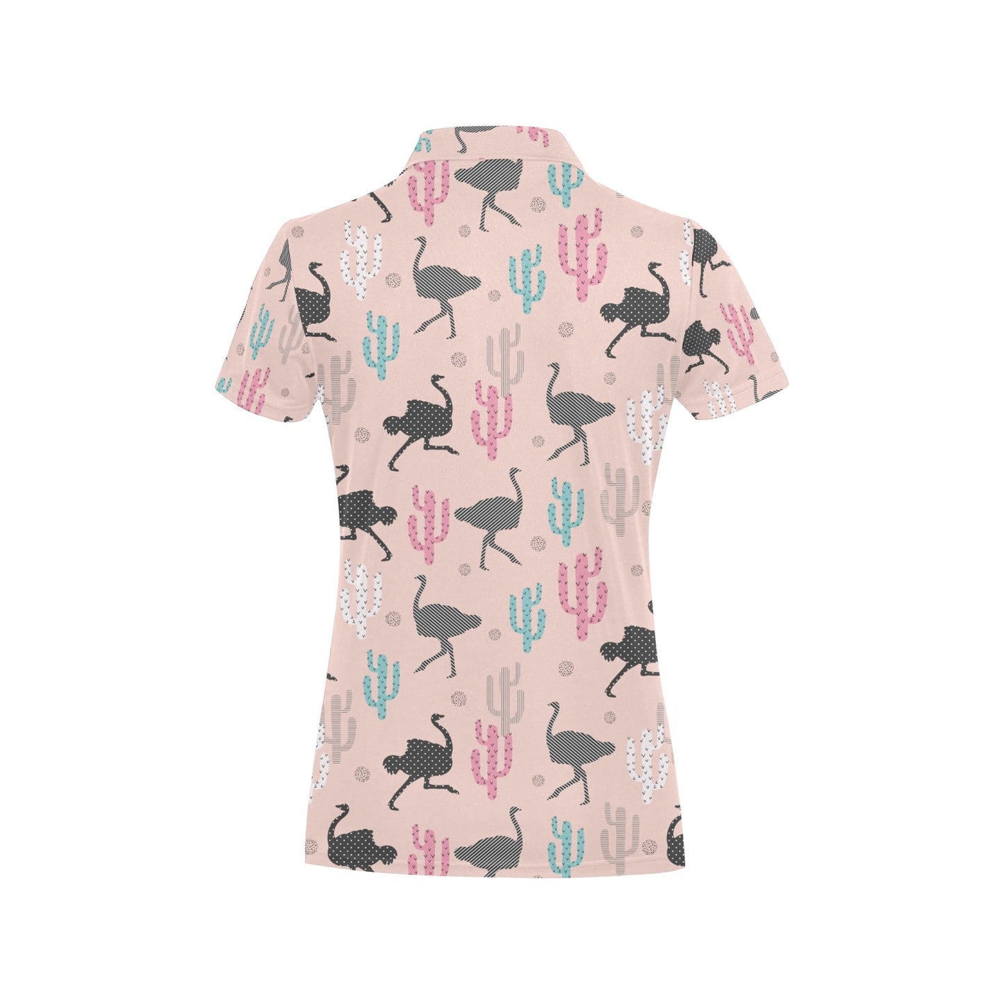 Ostrich Pattern Print Design 03 Women's Polo Shirt
