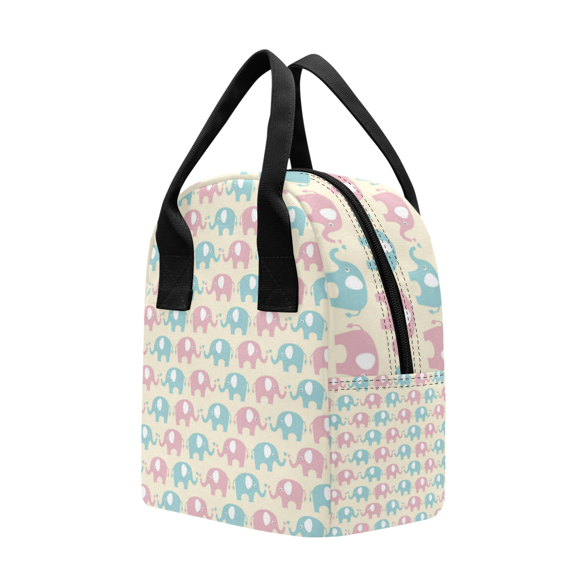 Elephant Baby Pastel Print Pattern Insulated Lunch Bag